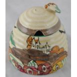 Clarice Cliff for Newport Pottery, a Brown Alton beehive honey pot, Fantasque Bizarre marks, 9cm