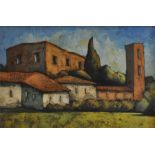 ***REOFFER IN DERBY AUGUST SALE £30/£50***  "A Tuscan Village", mid to late 20th century, oil on