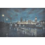 ***REOFFER IN DERBY AUGUST SALE £100/£150***  H. Moss, British school, 20th Century, night study