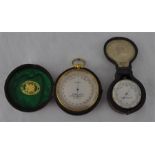 A J Lancaster & Son, Birmingham pocket combination mercurial barometer, compass and altimeter scale,