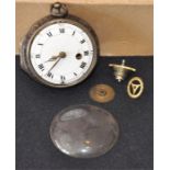 An Early 18th Century Silver Pair Cased Alarm Pocket Watch, signed Poncet Marseille, the outer