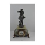 ***REOFFER IN DERBY AUGUST SALE £60/£80***  An onyx mantle or table clock, late 19th century, bell
