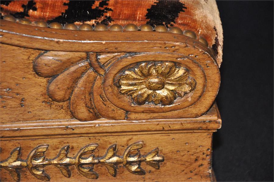 A Regency period gout stool, in the style of George Bullock, decorated in giltwood in raised - Image 6 of 6