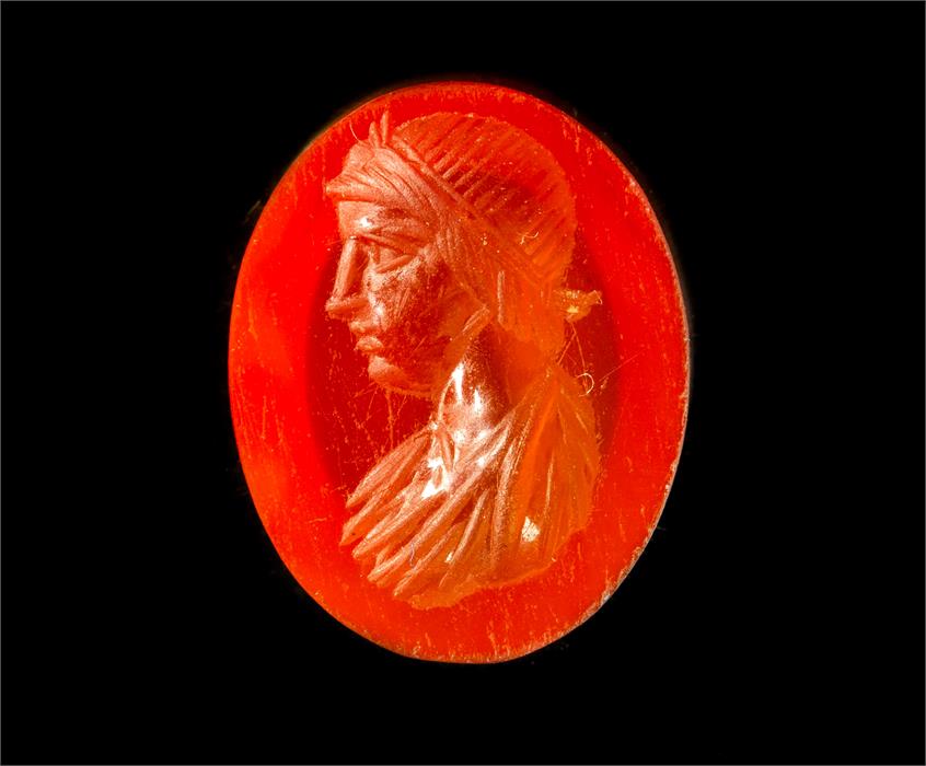 Roman Intaglio with Julio-Claudian Empress Bust, 1st century AD. - Image 2 of 3