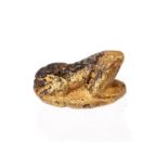 Egyptian Rare Gold Frog Amulet, Late Period, C. 664 - 332 BC.