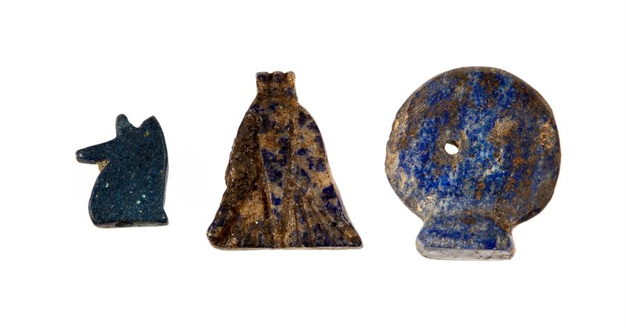 Egyptian Lapis Lazuli Amulet Group, Late Period, c. 664 - 332 BC. - Image 3 of 3