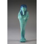 Egyptian Bichrome Glazed Faience Shabti Figure, Ptolemaic Period, C. 300 BC.