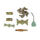 A group of interesting Viking brooches  two included are in gilt gold. All varied in sizes. Ex.