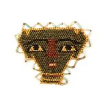 Egyptian Beaded Mummy Face Mask, Late Period, C. 664 - 332 BC.