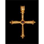 Byzantine Gold Cross with Garnet, 5th-6th century AD