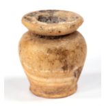 Egyptian Alabaster Mesdemet Kohl Pot, New Kingdom, C. 1550 - 1070 BC.