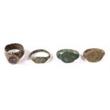 A group of Roman rings which would have housed design on the front bezel. From left: Found in