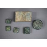 Miniature Table with Trade Weights, 6th-9th century AD.   A bronze miniature rectangular table