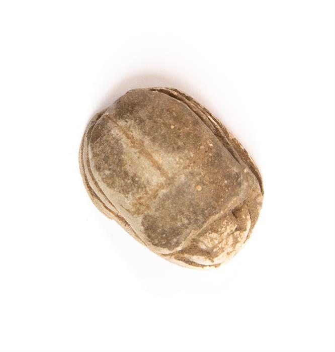 Egyptian Rare Large Amuletic Scarab with Crocodile Design, C. 1550 - 1077 BC. Ex. Gustave Mustaki - Image 3 of 3