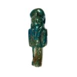 Egyptian Faience Montu Amulet, Late Period, C. 664 - 332 BC.