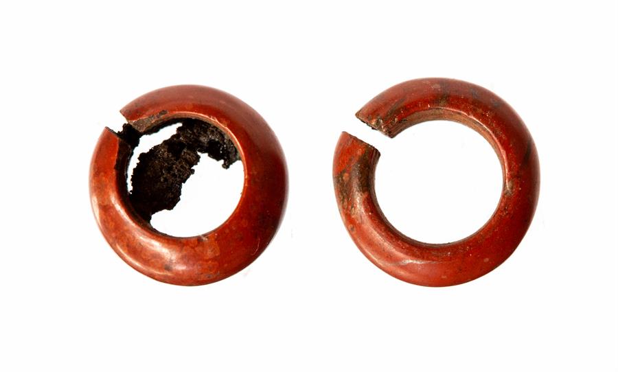 Egyptian Jasper Hair Ring Pair, New Kingdom, 1550 - 1077 BC.