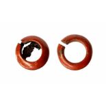 Egyptian Jasper Hair Ring Pair, New Kingdom, 1550 - 1077 BC.