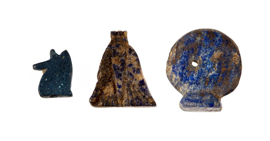 Egyptian Lapis Lazuli Amulet Group, Late Period, c. 664 - 332 BC. - Image 2 of 3
