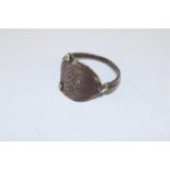 Viking Decorated Ring, 9th-12th century AD A silver ring with square section band decorated to the