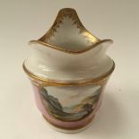 A Derby cream jug, pink ground,