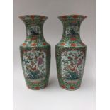 A pair of Chinese famille rose floor vases,