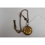 A late 19th / early 20th Century 14ct gold ladies fob watch,