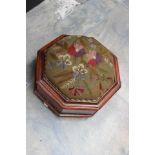 A Victorian walnut and Tonbridge ware footstool,