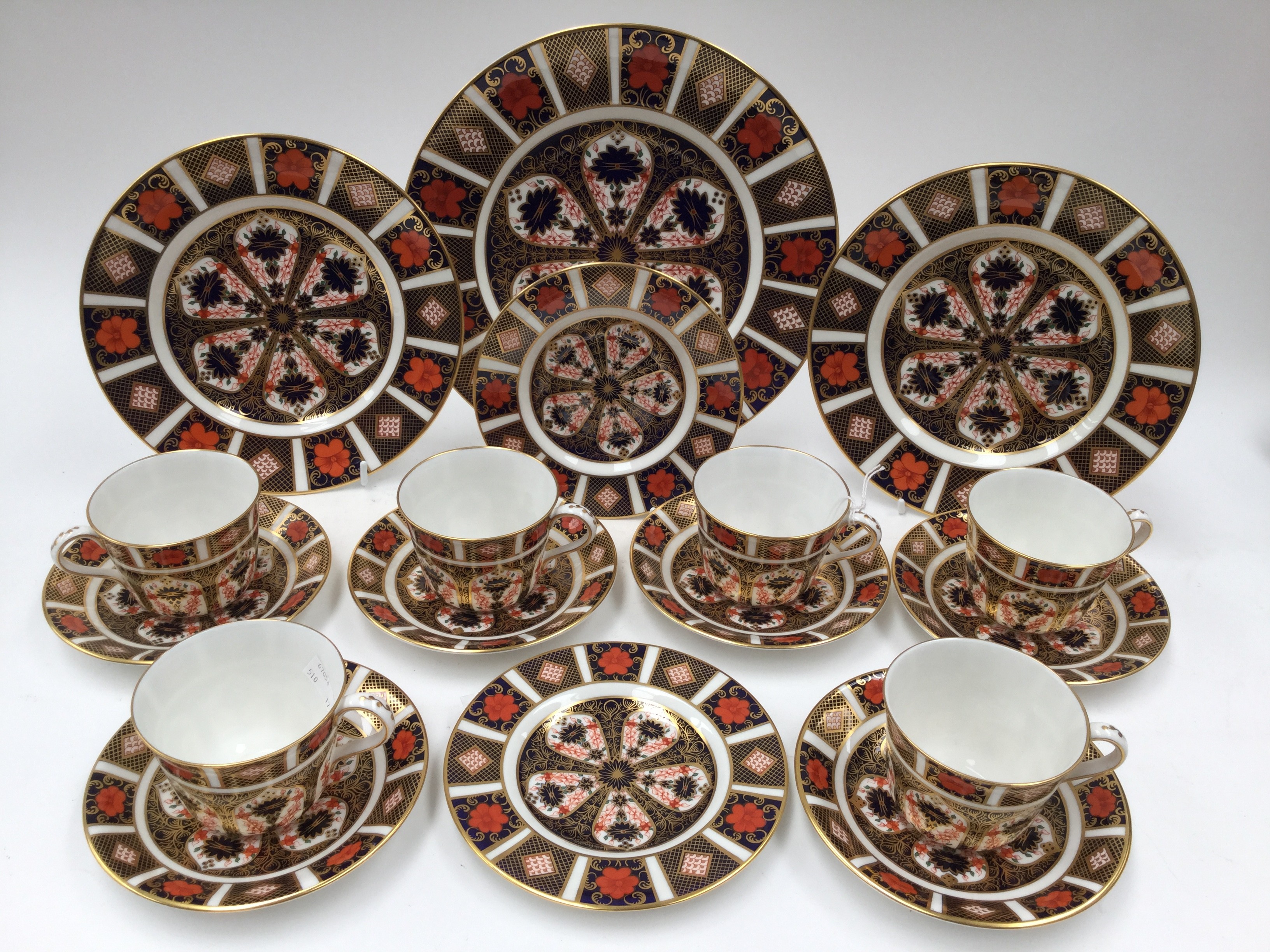 Royal Crown Derby Imari, No 1128 pattern, six tea cups and saucers,