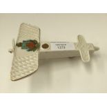 Arcadian china crested ware World War I plane,