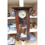 Mahogany, 8 day, drop dial wall clock,