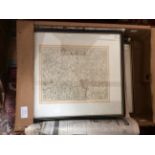 Collection of nine framed engraved maps, late 18th and 19th Century, including examples by J.