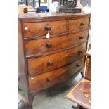 A George III mahogany bow fronted chest of drawers,