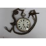 An Edwardian silver gents pocket watch, Chester 1901,