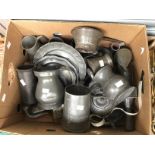 A collection of 19th and 20th Century pewter (one box)