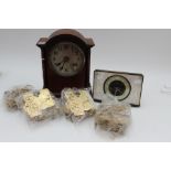 Edwardian mahogany mantle clock, having an eight day movement,