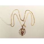 A late Victorian 9ct sweetheart pendant (A.J.