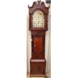 A 19th Century Holmes & Smithard flame mahogany longcase clock, swan neck pediment,