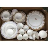 A collection of Copeland Garrett ceramic tea ware, comprising plates, dishes, cups and saucers,