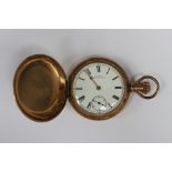 A gold plated full hunter pocket watch