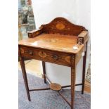 A George III mahogany and satinwood inlaid, writing desk,