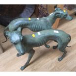 A pair of bronze Greyhounds,