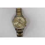 A gentlemen's Ingersoll diamond set gold plated wristwatch,