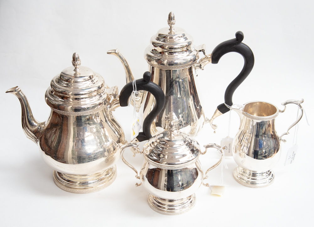 **NO LOT - COMBINED WITH LOT 16** A four piece silver plated tea service (4) - Image 3 of 3