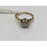 A diamond solitaire, illusion set diamond, weight approx 0.