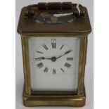 French brass cased carriage clock,