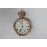 A Waltham gold plated pocket watch, circa 1927,