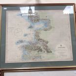 Sea chart / map of Ireland, 'Achill Head to Slyne Head', featuring a table of tidal information,