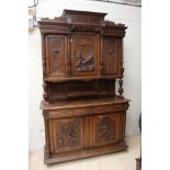 A large Victorian oak Renaissance style buffet