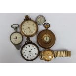 A collection of gilt metal mounted half and half hunter pocket watches,