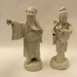 Pair of 20th Century Blanc De Chine figures.